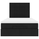 vidaXL Cadre de lit ottoman avec matelas noir 120x200cm tissu