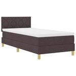vidaXL Lit à ressort LED Marron foncé 90 x 190 cm tissu