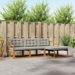 vidaXL Ensemble de canapés d'extérieur 4 pc Naturel et gris clair