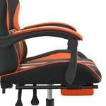 vidaXL Chaise de jeu avec repose-pied Noir et orange Similicuir