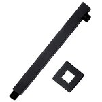 vidaXL Bras de support de douche Carré Acier inoxydable 201 Noir 30 cm