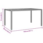 Ensemble repas jardin vidaXL 7 pièces poly rotin noir acacia