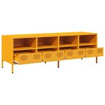 vidaXL Meuble TV jaune moutarde 135x39x43 5 cm acier laminé à froid