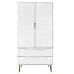 vidaXL Garde-robe MOLDE Blanc 90x55x175 cm Bois massif de pin