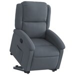 vidaXL Fauteuil inclinable Gris foncé Velours