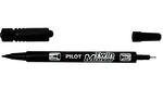 Marqueur TWIN MARKER BEGREEN indélibile noire 2 pointes ogives fine et moyenne PILOT