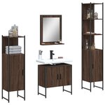 vidaXL Ensemble d'armoires de salle de bain 4 Pièces chêne marron
