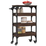 vidaXL Chariot de cuisine chêne marron 53x20x76 cm bois d'ingénierie