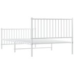 vidaXL Cadre de lit métal sans matelas et pied de lit blanc 107x203 cm