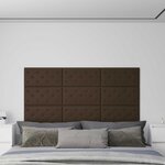 vidaXL Tête de lit murale 12 Pièces Marron 60 x 30 cm Simili cuir