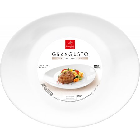 Assiette à steak ovale grangusto - lot de 12 - stalgast -  - verre trempé262 317x31mm