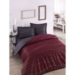 Parure de lit - housse de couette 220 x 240 + 2 taies d'oreiller 60 x 60  65  coton- Rouge