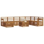 vidaXL Ensemble de canapés d'extérieur 9 Pièces Naturel