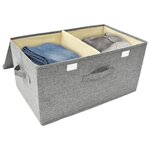 vidaXL Boîtes de rangement 2 Pièces Tissu 50x30x25 cm Gris