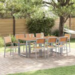 vidaXL Chaises de jardin empilables 8 Pièces en acier gris et bois massif d'acacia