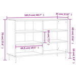 vidaXL Buffet noir 103 5x35x70 cm bois d'ingénierie