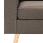 vidaXL Canapé à 3 places avec repose-pied Taupe Tissu