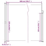 vidaXL Auvent latéral rétractable noir 220x600 cm