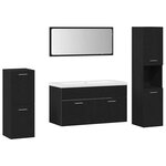 vidaXL Ensemble de mobilier de salle de bain 5 Pièces Chêne noir