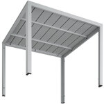 Tectake Table de jardin carrée MAREN 90 x 90 cm - argent