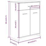 vidaXL Armoire de bain Sonoma gris 60x33x80 cm Bois d'ingénierie