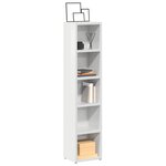 vidaXL Armoires à CD 2 Pièces Blanc brillant 21x16x93 5 cm