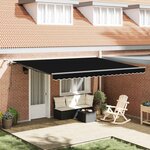 vidaXL Auvent Rétractable with Noir 450 × 300 cm tissu