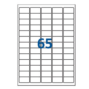 Lot de 1000 Planches étiquettes autocollantes blanches sur feuille A4 : 21 2 x 33 8 mm (65 étiquettes)