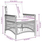 vidaXL Chaise de jardin Beige 60 x 70 x 78cm polyrotin