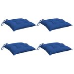 vidaXL Coussins de chaise lot de 4 bleu 40x40x7 cm tissu oxford
