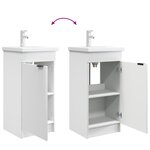 vidaXL Meuble de salle de bain avec évier Blanc 42 x 40 x 84 5 cm