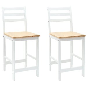 vidaXL Chaises de salle à manger 2 pc Bois de Caoutchouc Massif Blanc