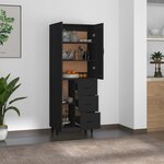 Vidaxl buffet haut noir bois d'ingénierie