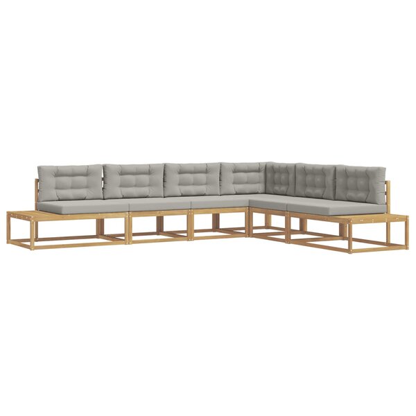 vidaXL Ensemble de canapés d'extérieur 6 pc Blanc et gris clair