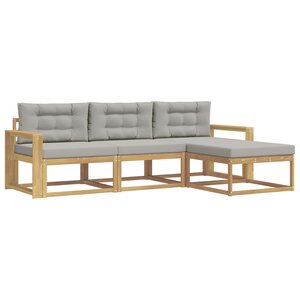vidaXL Ensemble de canapés d'extérieur 4 pc Blanc et gris clair