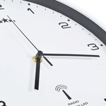 vidaXL Horloge murale radioguidée avec mouvement à quartz 31 cm Blanc