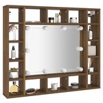 vidaXL Armoire à miroir avec LED Chêne marron 91x15x76 5 cm