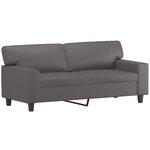vidaXL Ensemble de canapés 3 Pièces avec coussins gris similicuir