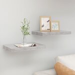 vidaXL Étagères murales flottantes 2 Pièces gris béton 50x23x3 8 cm MDF