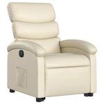 vidaXL Fauteuil inclinable électrique crème similicuir