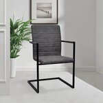 vidaXL Chaises à manger cantilever lot de 4 gris similicuir