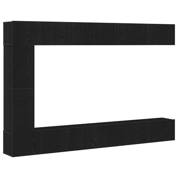 vidaXL Set de meuble TV 7 pièces - Mural  Chêne Noir  Bois d'ingénierie