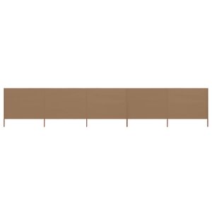 vidaXL Paravent 5 panneaux Tissu 600 x 80 cm Taupe