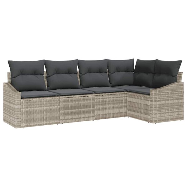 vidaXL Ensemble de salle à manger pour jardin 5 Pièces Gris clair