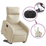 vidaXL Fauteuil inclinable Crème Tissu