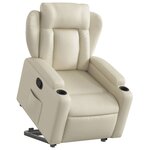 vidaXL Fauteuil inclinable Crème Similicuir