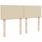 vidaXL Sommier à lattes de lit avec matelas Crème 140x190 cm Tissu