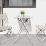 vidaXL Table bistrot Beige 55 x 55 x 72 5 cm Acier revêtu de poudre