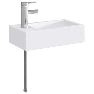 vidaXL Lavabo de salle de bains Chrome 45 5 x 25 5 x 13 cm métal
