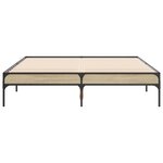 vidaXL Cadre de lit chêne sonoma 135x190 cm bois d'ingénierie et métal